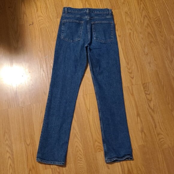 REFORMATION JEANS HIGH-RISE STRAIGHT JEANS ANKLE CUT STRETCH DENIM sz 26 - Picture 4 of 7